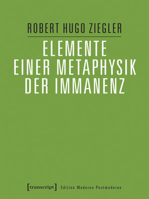 cover image of Elemente einer Metaphysik der Immanenz